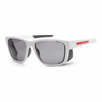 Men's Linea Rossa PS07WS-TWK02G-59 Polarized Sunglasses // White + Dark Gray