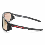 Men's Linea Rossa PS08WS-11C07R Sunglasses // Matte Gray + Dark Brown-Rose Gold Mirror