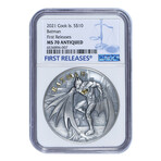 2021 Cook Islands Silver Batman Antiqued // NGC Certified MS70 First Release // Deluxe Collector's Pouch