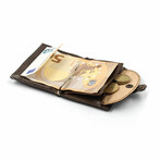 iClutch Wallet + Coins Pocket // Brown Studs