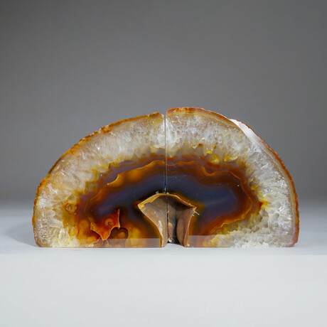 Genuine Polished Banded Agate Bookends // 2.46lb