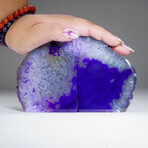 Genuine Polished Purple Banded Agate Bookends // 3.5lb