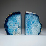 Genuine Polished Blue Banded Agate Bookends // 3.45lb