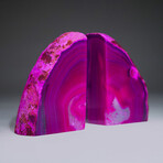 Genuine Polished Pink Agate Bookends // 3.42lb