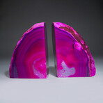Genuine Polished Pink Agate Bookends // 3.42lb