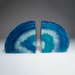 Genuine Polished Turquoise Banded Agate Bookends // 3.51lb