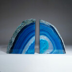 Genuine Polished Turquoise Banded Agate Bookends // 2.74lb
