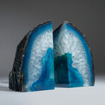 Genuine Polished Turquoise Banded Agate Bookends // 3.63lb