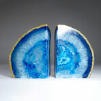 Genuine Polished Blue Banded Agate Bookends // 3.28lb