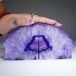 Genuine Polished Purple Banded Agate Bookends // 3.82lb