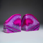Genuine Polished Pink Agate Bookends // 4.1lb