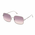 Women's Kiera Square Sunglasses // Shiny Ruthenium Gray + Purple Mirror