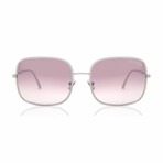 Women's Kiera Square Sunglasses // Shiny Ruthenium Gray + Purple Mirror