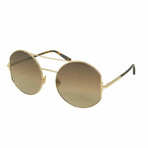 Women's Dolly Round Sunglasses // Gold + Brown Gradient