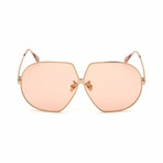 Women's Tara Oversized Sunglasses // Gold + Brown Pink