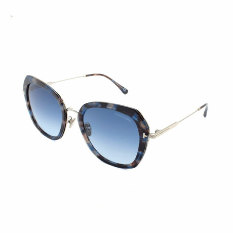 Women's Kenyan Oval Sunglasses // Dark Tortoise + Gradient Blue