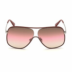 Women's Brady Oversized Pilot Sunglasses // Red Silver + Brown Pink Shaded