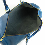 Leather Tota Bag // Blue