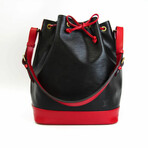 Epi Leather Noe Bucket Bag // Black + Red