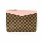 Checked Canvas Pouch // Pink + Damier