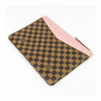 Checked Canvas Pouch // Pink + Damier