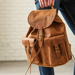 City Leather Backpack 14" // Distressed Brown