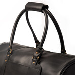 Leather Travel Duffel Bag 21" // Black
