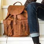 City Leather Backpack 14" // Distressed Brown