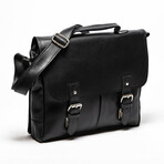 Coarse Leather Messenger Bag 2.0 // Black