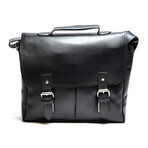 Coarse Leather Messenger Bag 2.0 // Black