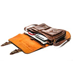 Front Pocket Leather Briefcase // Antique Brown