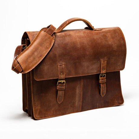 Complete Leather Briefcase // Distressed Brown