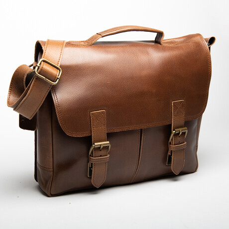 Coarse Leather Messenger Bag 2.0 // Distressed Brown