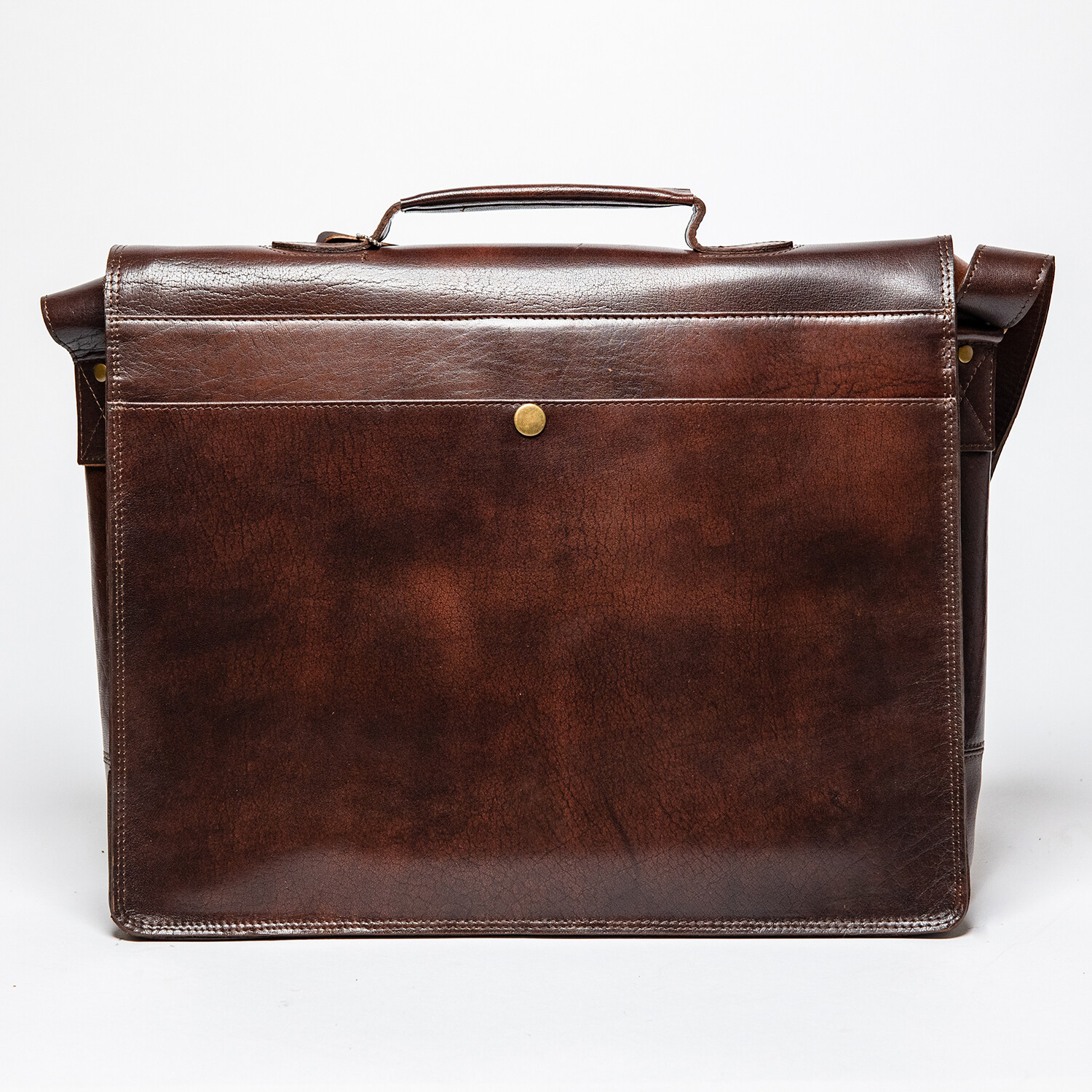 Medium Coarse Leather Messenger Bag Limited // Antique Brown - HIDES ...