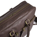Leather Briefcase Slim 17" // Dark Brown