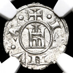 Crusader Genoa Italy Silver Coin // 1139-1252 AD // NGC AU
