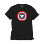 Captain America Short Sleeve Tee // Black (XS)