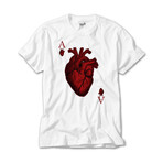 Ace of Hearts Short Sleeve Tee // White (M)