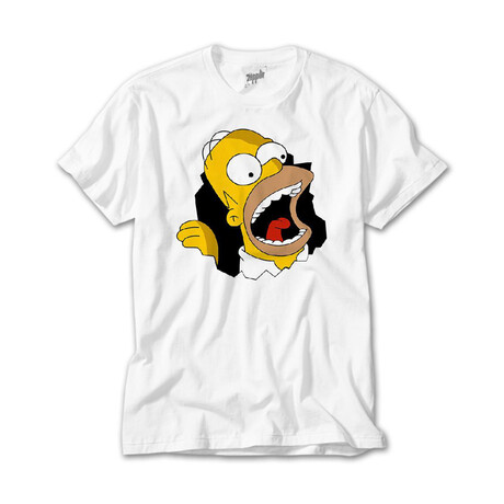 Homer Simpson Short Sleeve Tee // White (XS)