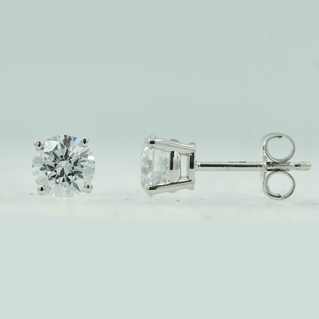 1 CTW Lab Grown Diamond Stud Earrings // 14K White Gold