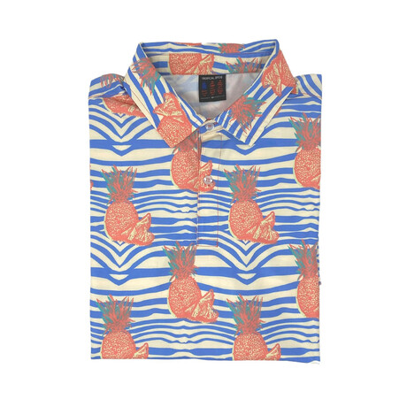 The Pure Pineapple Polo // Blue + Pink (S)