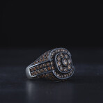 Black Citrine Stone Silver Design Ring (9)