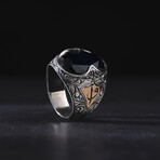 Navy Onyx Stone Silver Ring V1 (12)