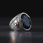 Navy Onyx Stone Silver Ring V1 (12)