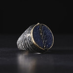 Navy Micro Stones Silver Ring (13)