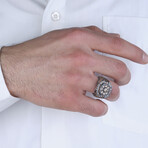 Black Citrine Stone Silver Design Ring (10)