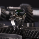 Green Paraiba Silver Ring (11.5)