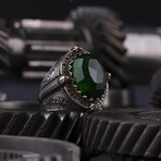 Green Paraiba Silver Ring (10.5)