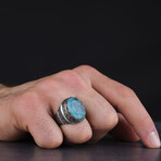 Blue Onyx Stone Silver Ring (12)