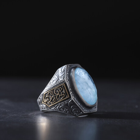 Blue Paraiba Stone Silver Ring V3 (9)